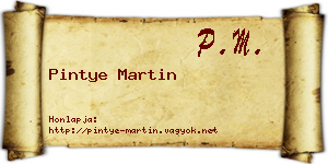 Pintye Martin névjegykártya