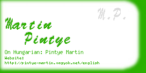 martin pintye business card